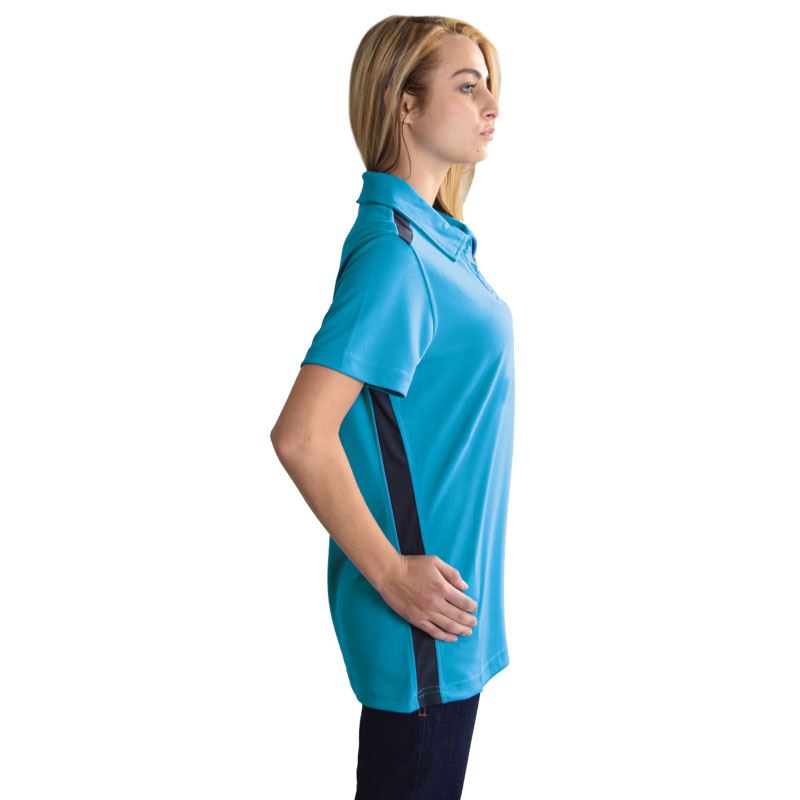Ladies Vector Polo - Cyan/Graphite - End Of Range