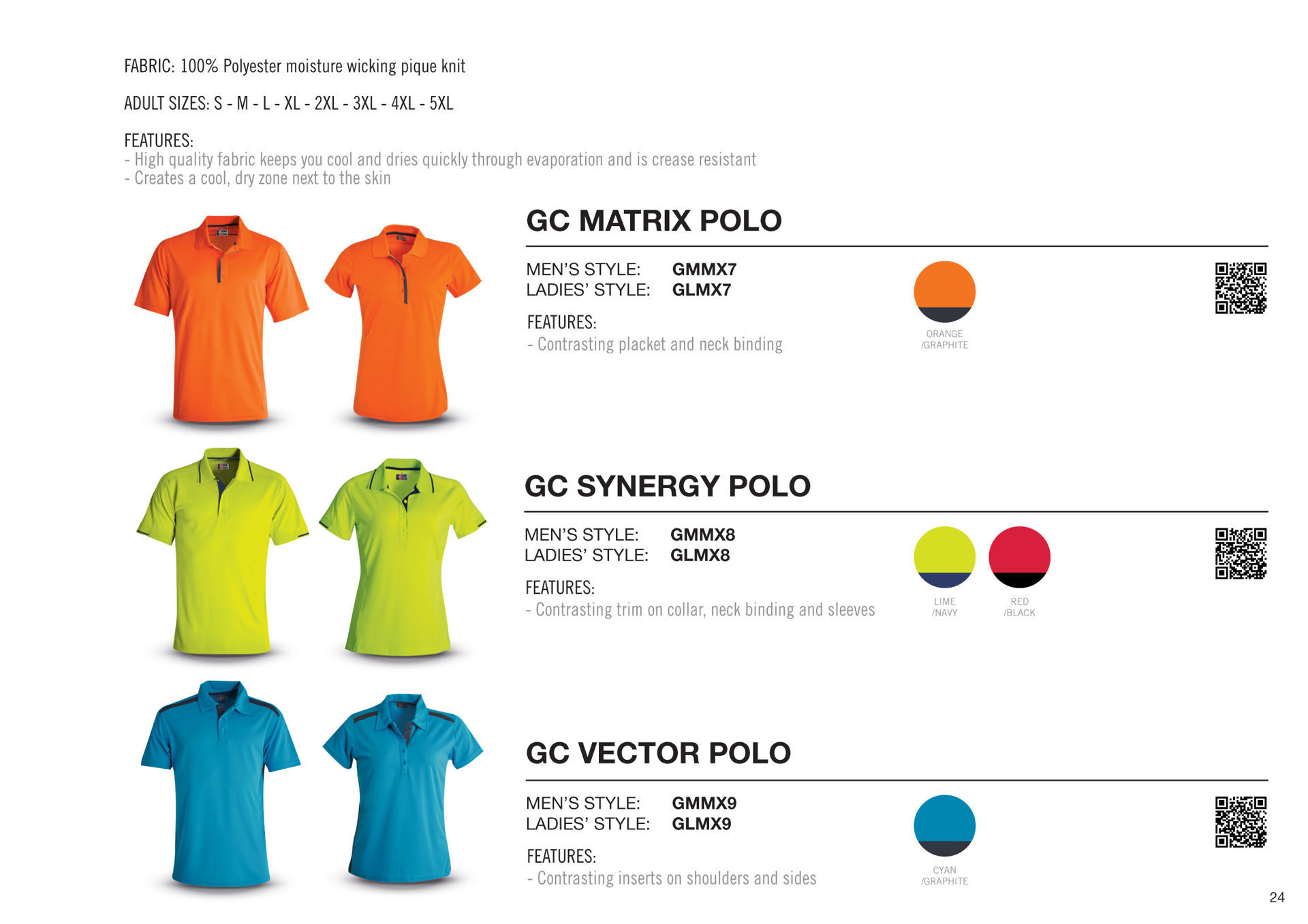 Matrix Polo - Orange/graphite - While Stocks Last