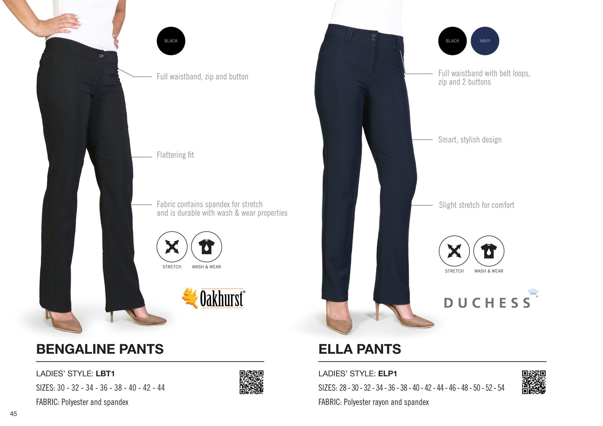 Ladies Bengaline Pants- Black - While Stocks Last
