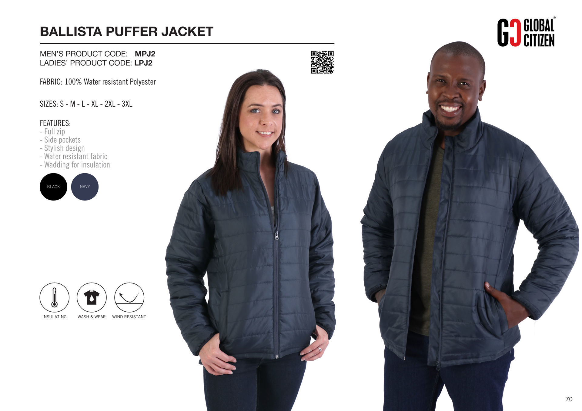 Ladies Ballista Puffer Jacket - Navy - While Stocks Last