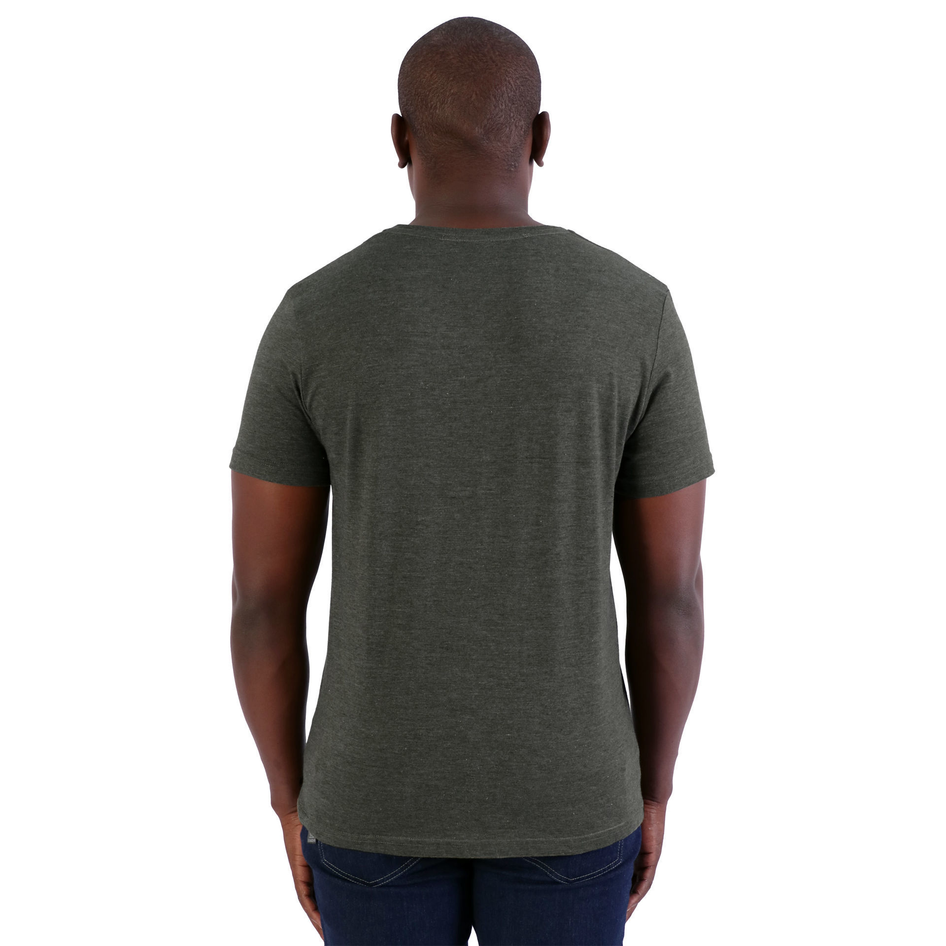 140g Urban Lifestyle V-Neck T-Shirt - Army green melange - While Stocks Last