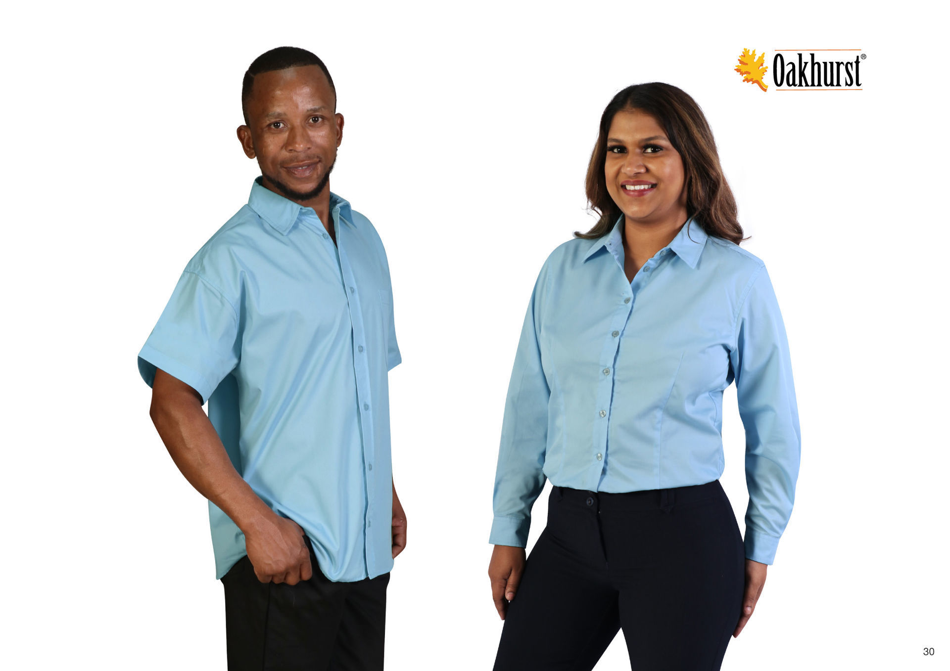Ladies Classic Woven Shirt Short Sleeve - Blue Sky - While Stocks Last