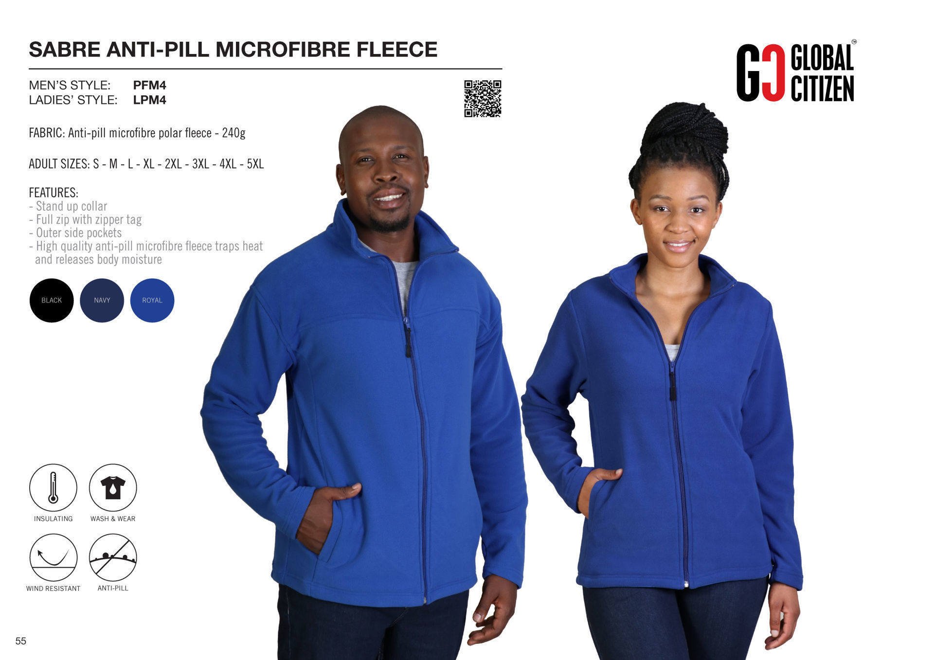 Sabre Anti-pill Microfibre Fleece - Royal Blue - While Stocks Last