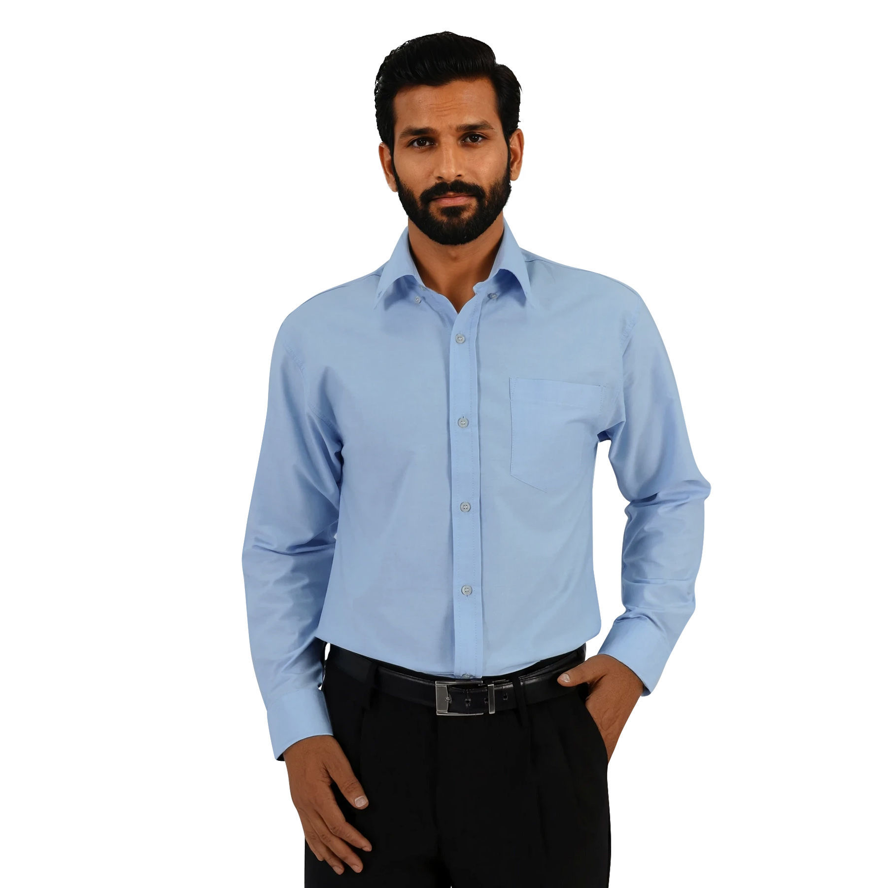 Prime Woven Shirt Long Sleeve-Sky Blue- End Of Range