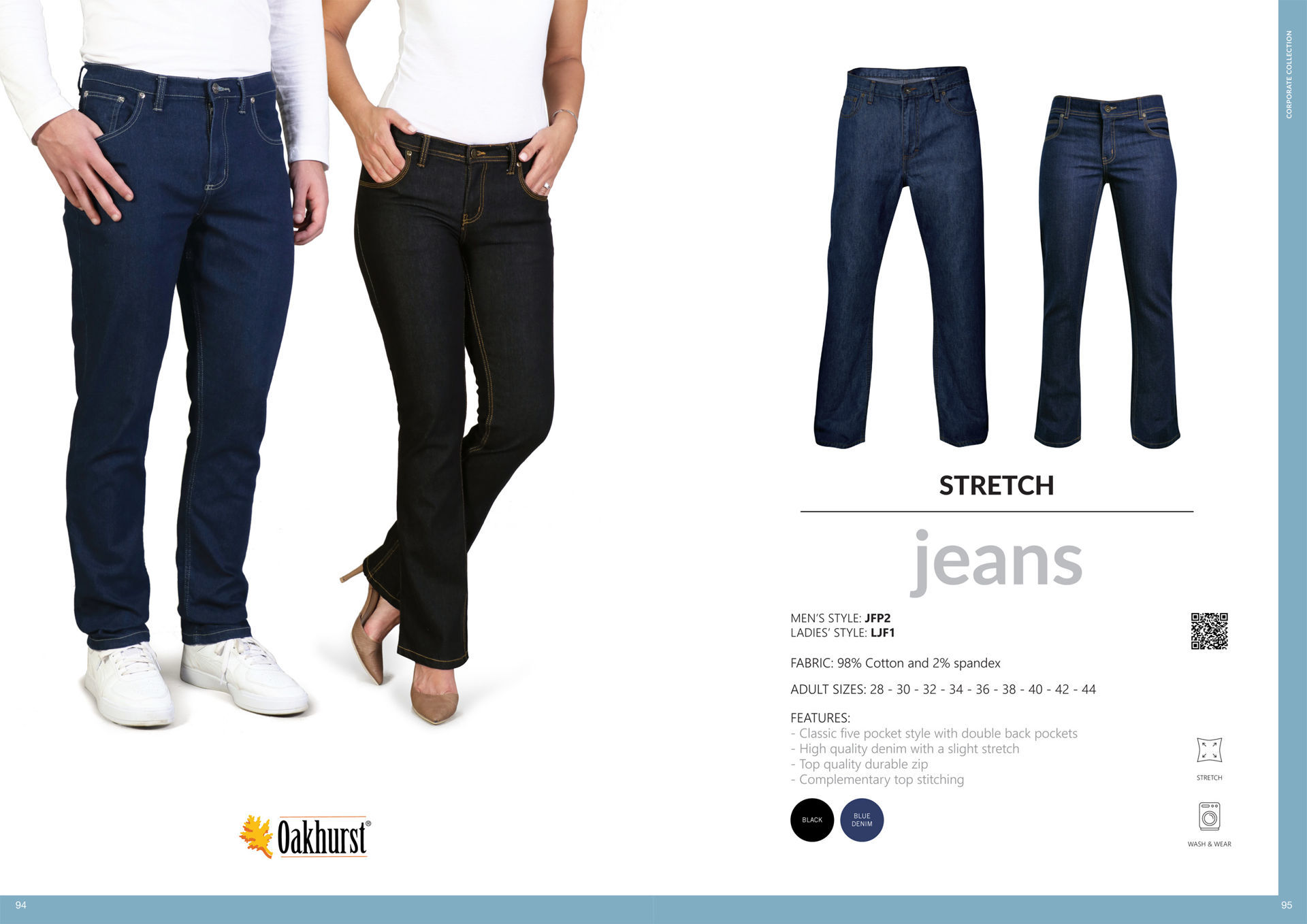 Men's Stretch Jeans - 5 pocket - Blue - End Of Range