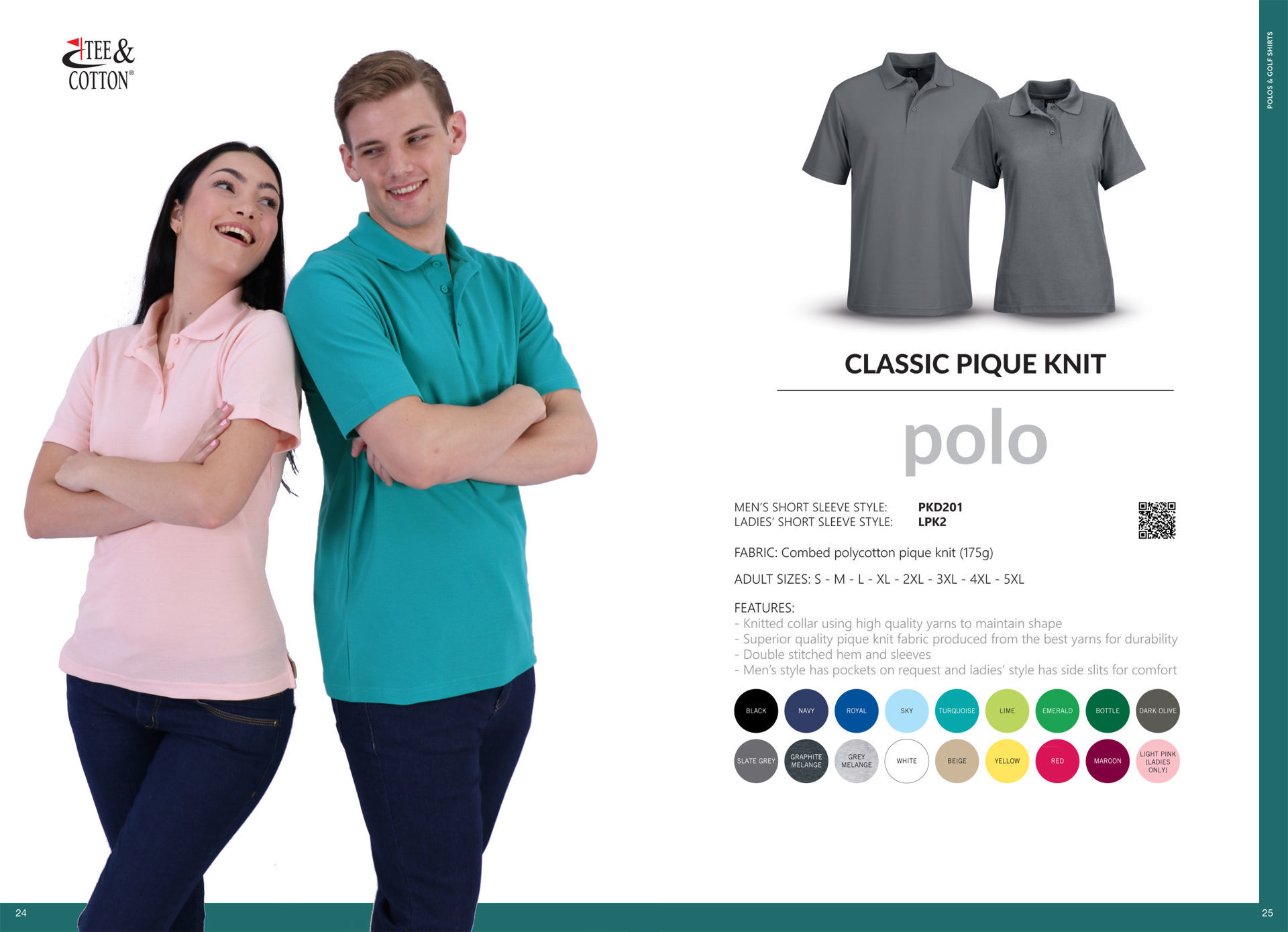 175g Ladies Classic Pique Knit Polo