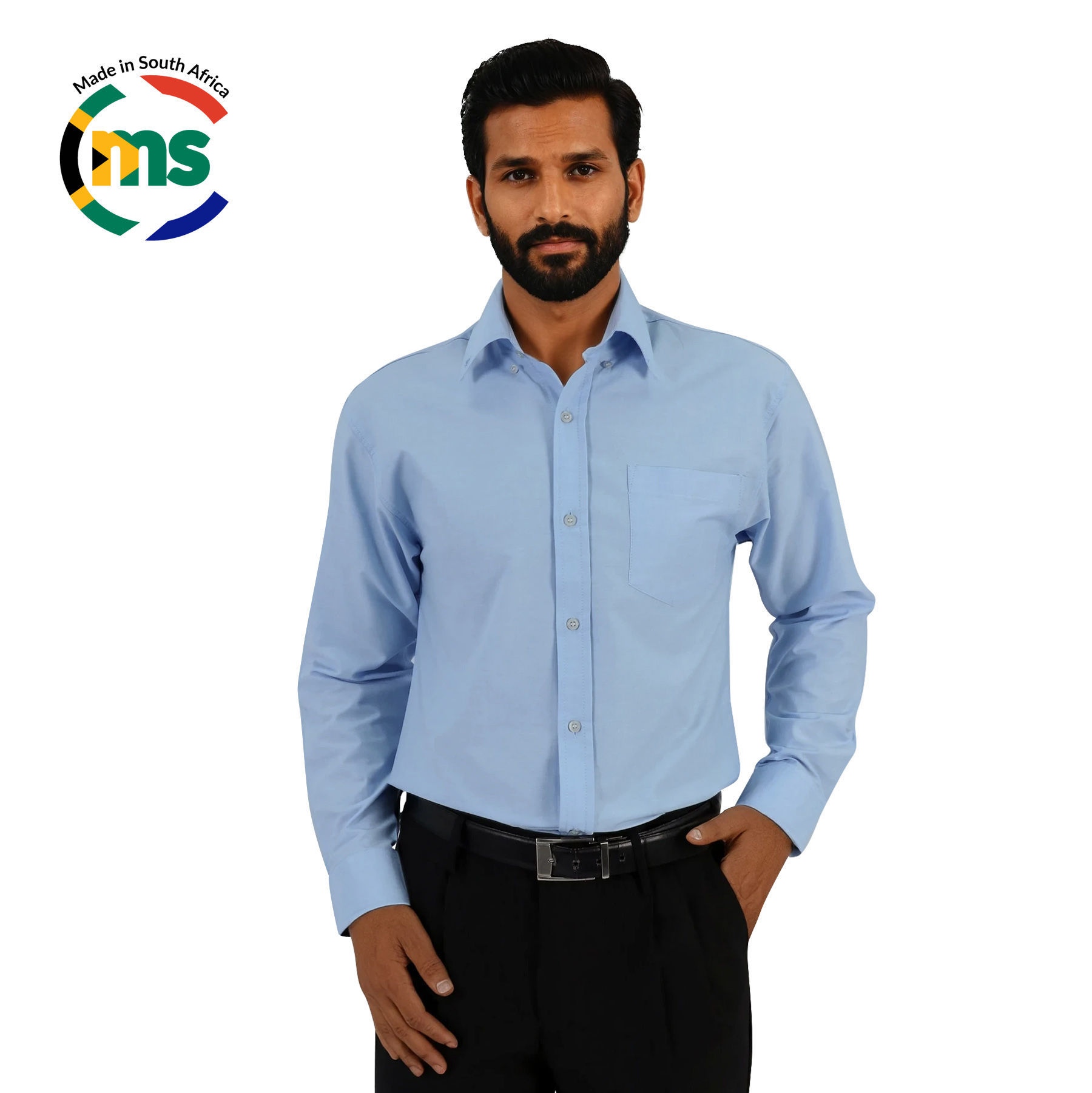 Prime Woven Shirt Long Sleeve-Sky Blue- End Of Range