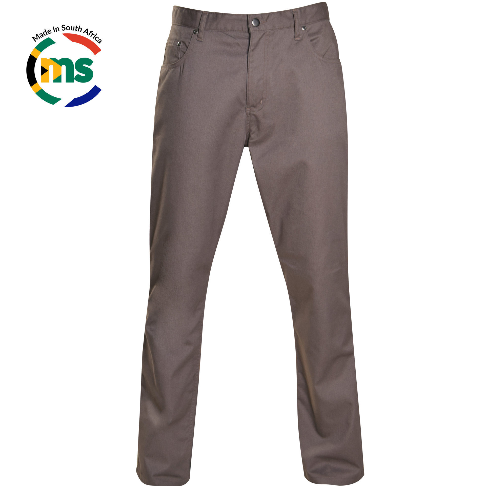 5 Pocket Polycotton Chino Pants - Fossil - While Stocks Last
