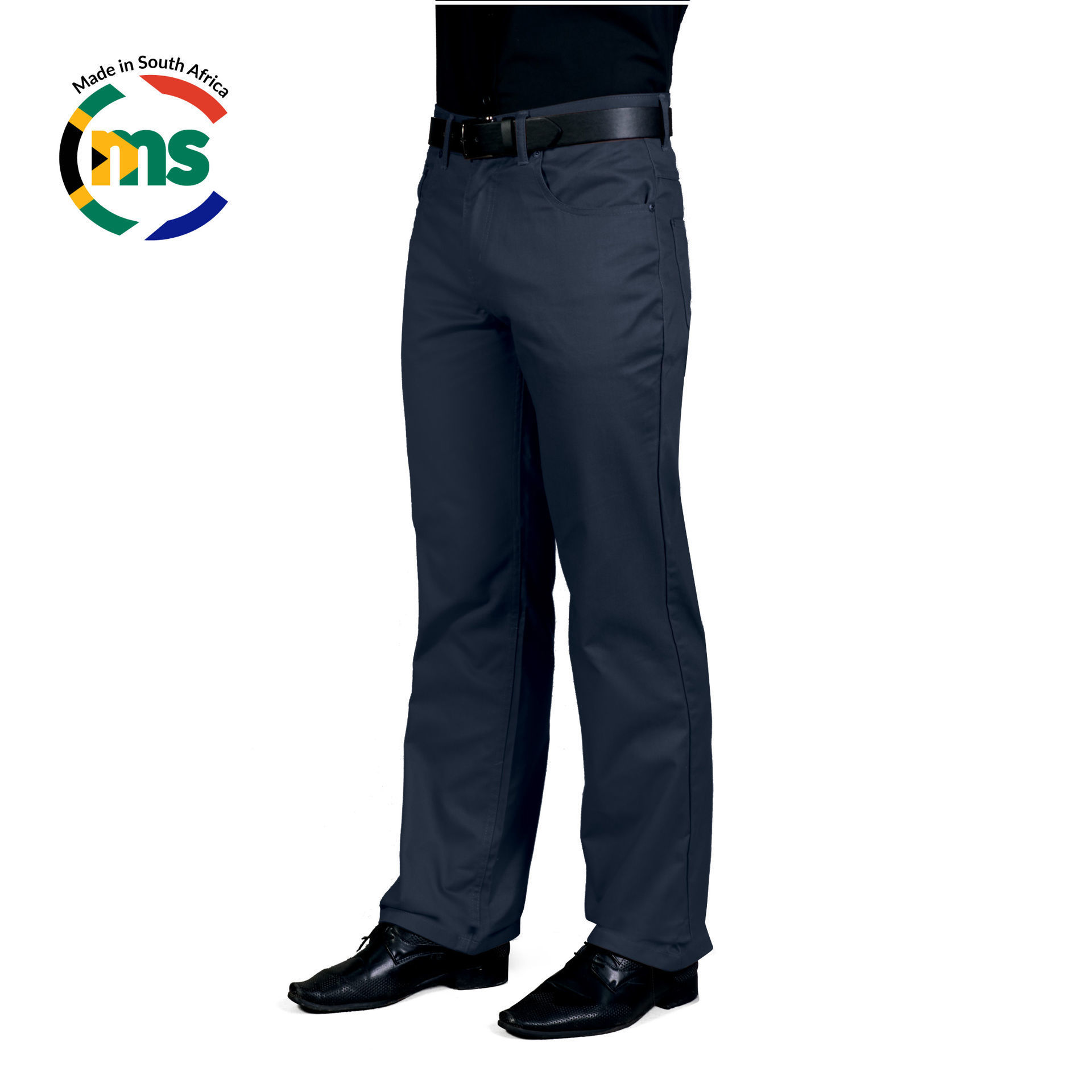 5 Pocket Polycotton Chino Pants - Navy - End Of Range