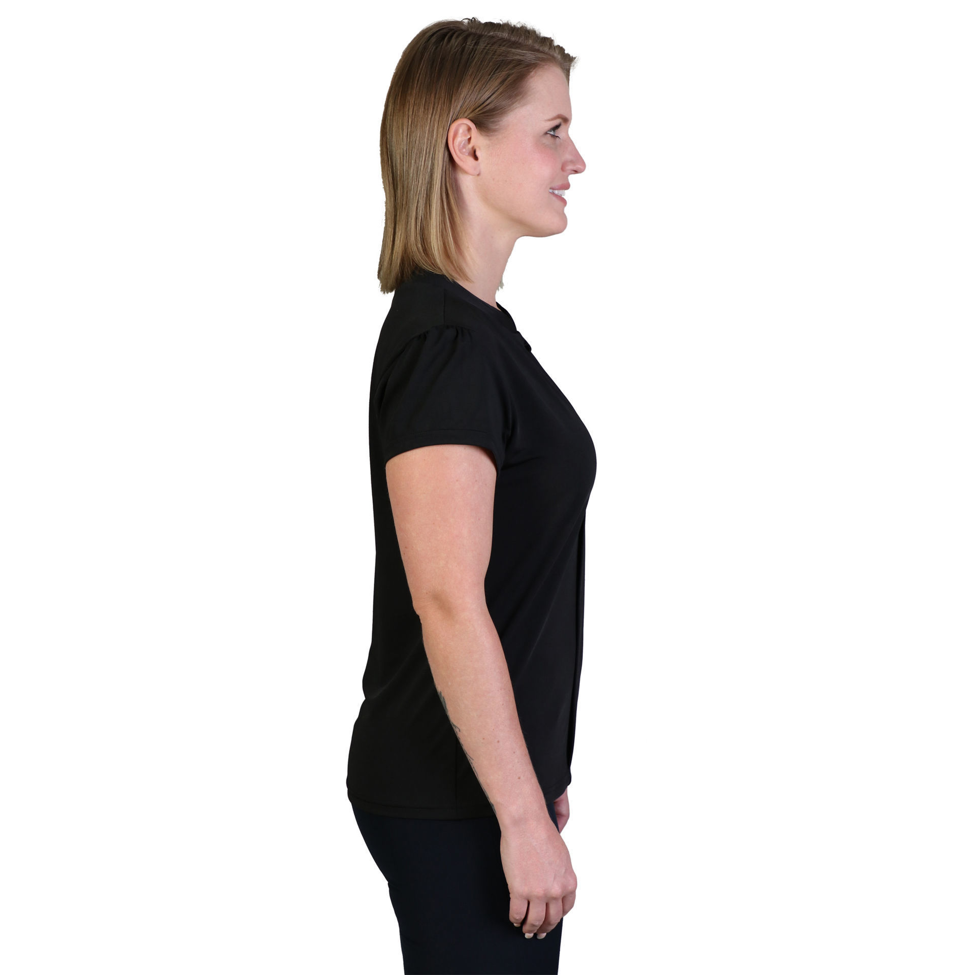 Emma Blouse - Short Sleeve - Black - End of Range